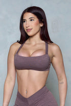 Pchee Cross Back Dusty Purple Sports Bra