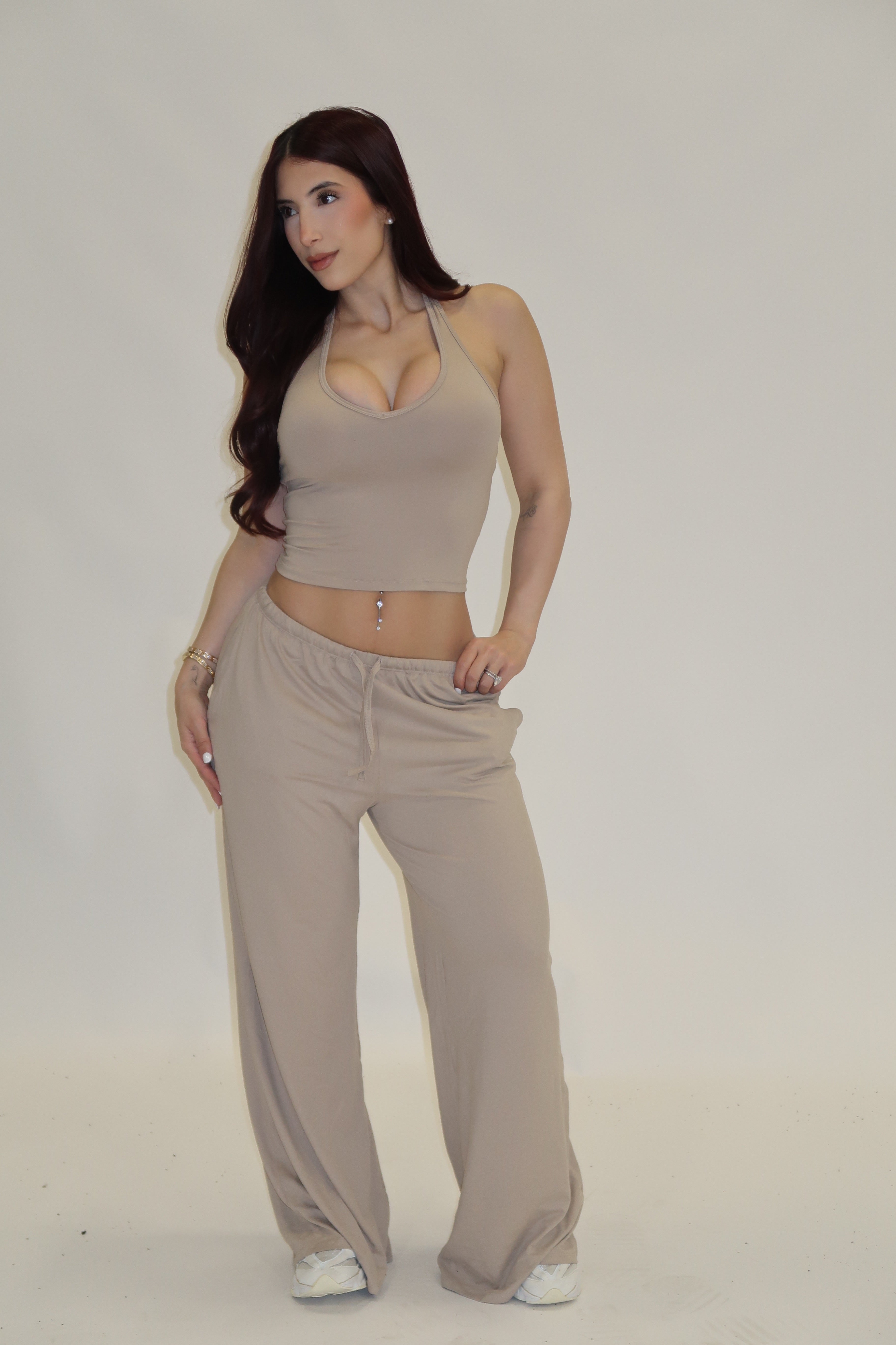 Stone Halter Lounge Pant Set