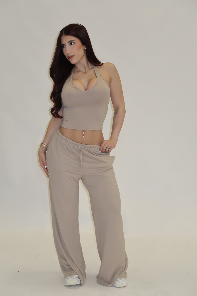 Stone Halter Lounge Pant Set