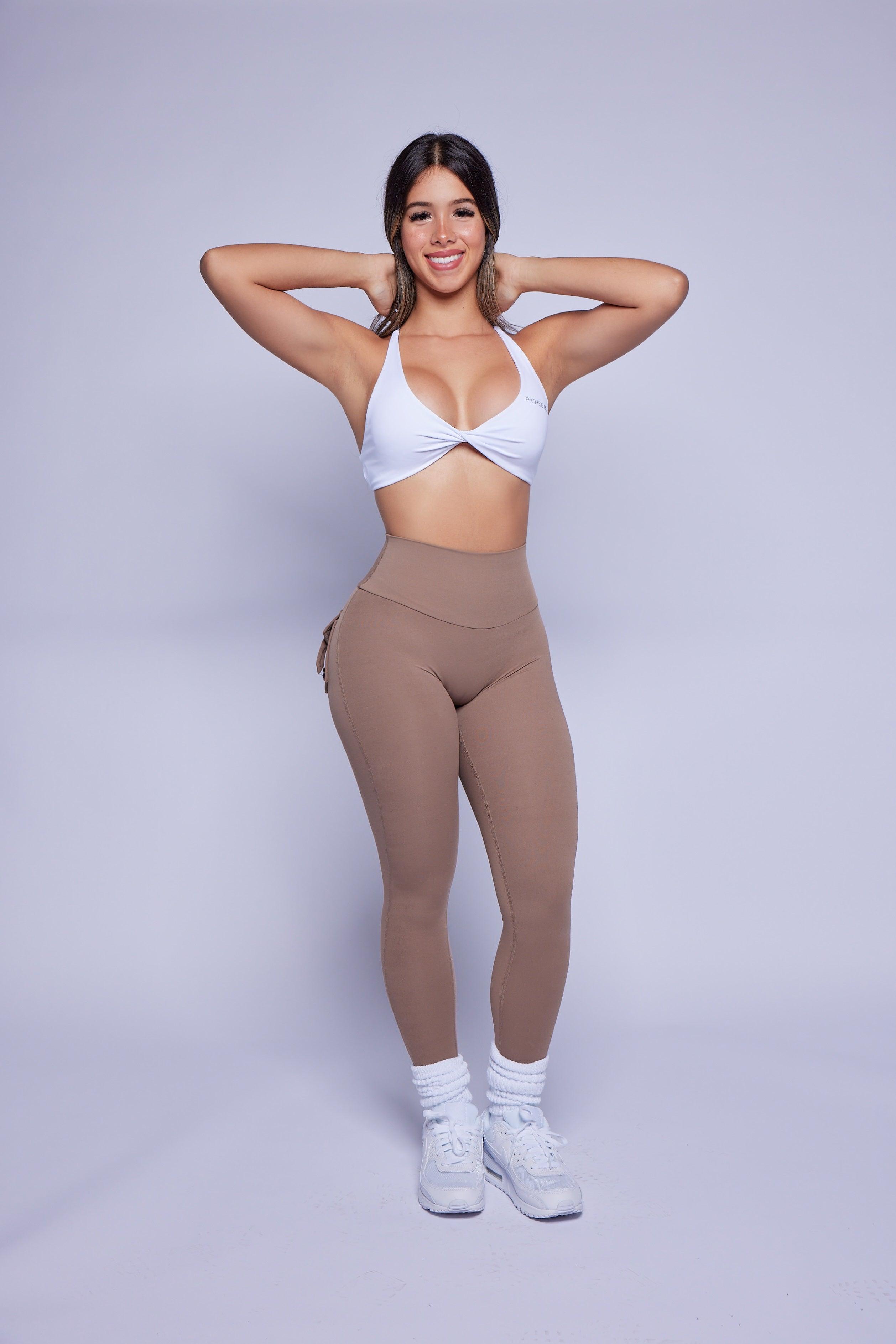 Brown Pocket Scrunch Butt Leggings - Pcheebum
