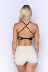 Black Open Bust Sports Bra