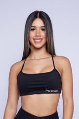 Black Cross Open Back Tank Sports Bra