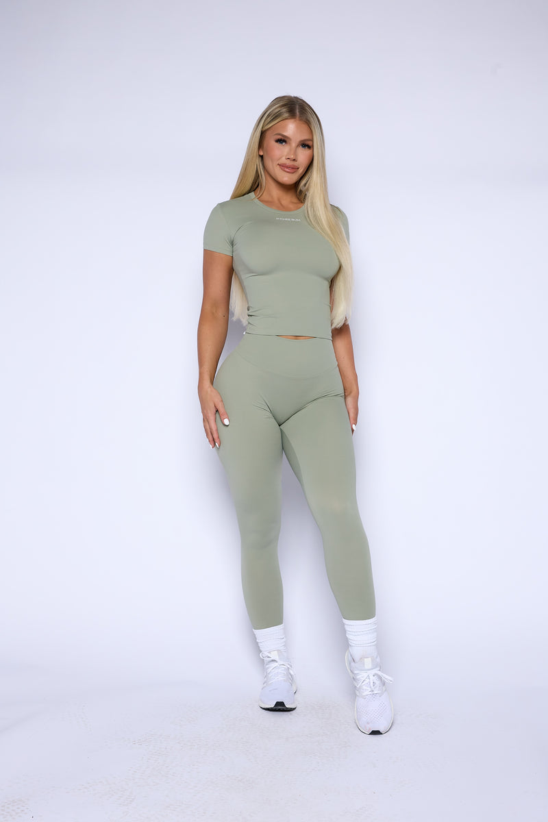 Pchee Essential Sage Tee and Legging Set