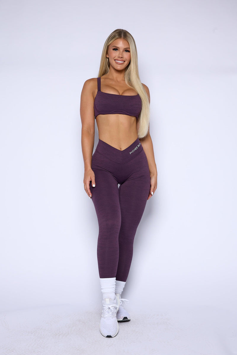 Pchee Purple V-Waist Pocket Scrunch Butt Leggings