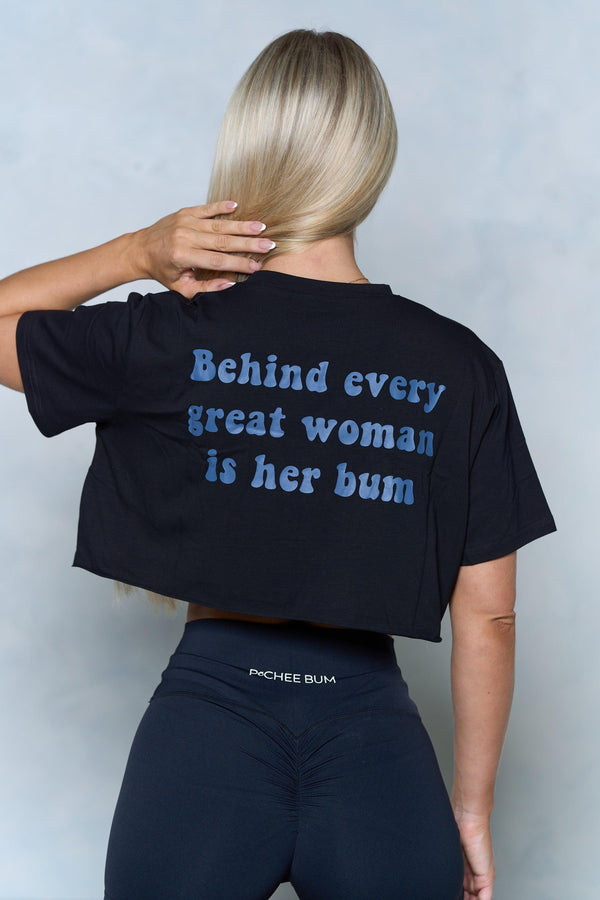 Blue Pchee Bum Society Crop Tee