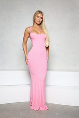 Pchee Pink Maxi Slip Dress