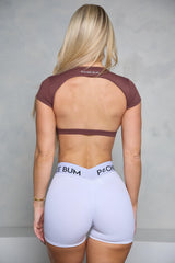 Brown Open Back Crop Top