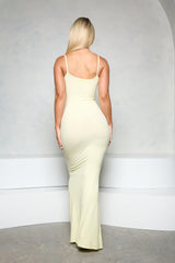 Pchee Pastel Yellow Maxi Slip Dress