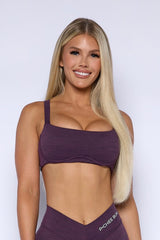 Pchee Purple Cross Back Sports Bra