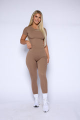 Pchee Essential Mocha Tee and Legging Set