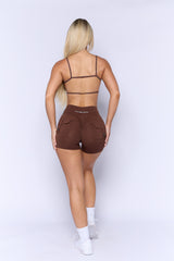 Chocolate Pocket Scrunch Butt Shorts