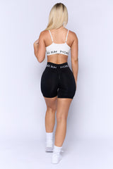 Pchee Black Soft Waistband Scrunch Butt Biker Shorts