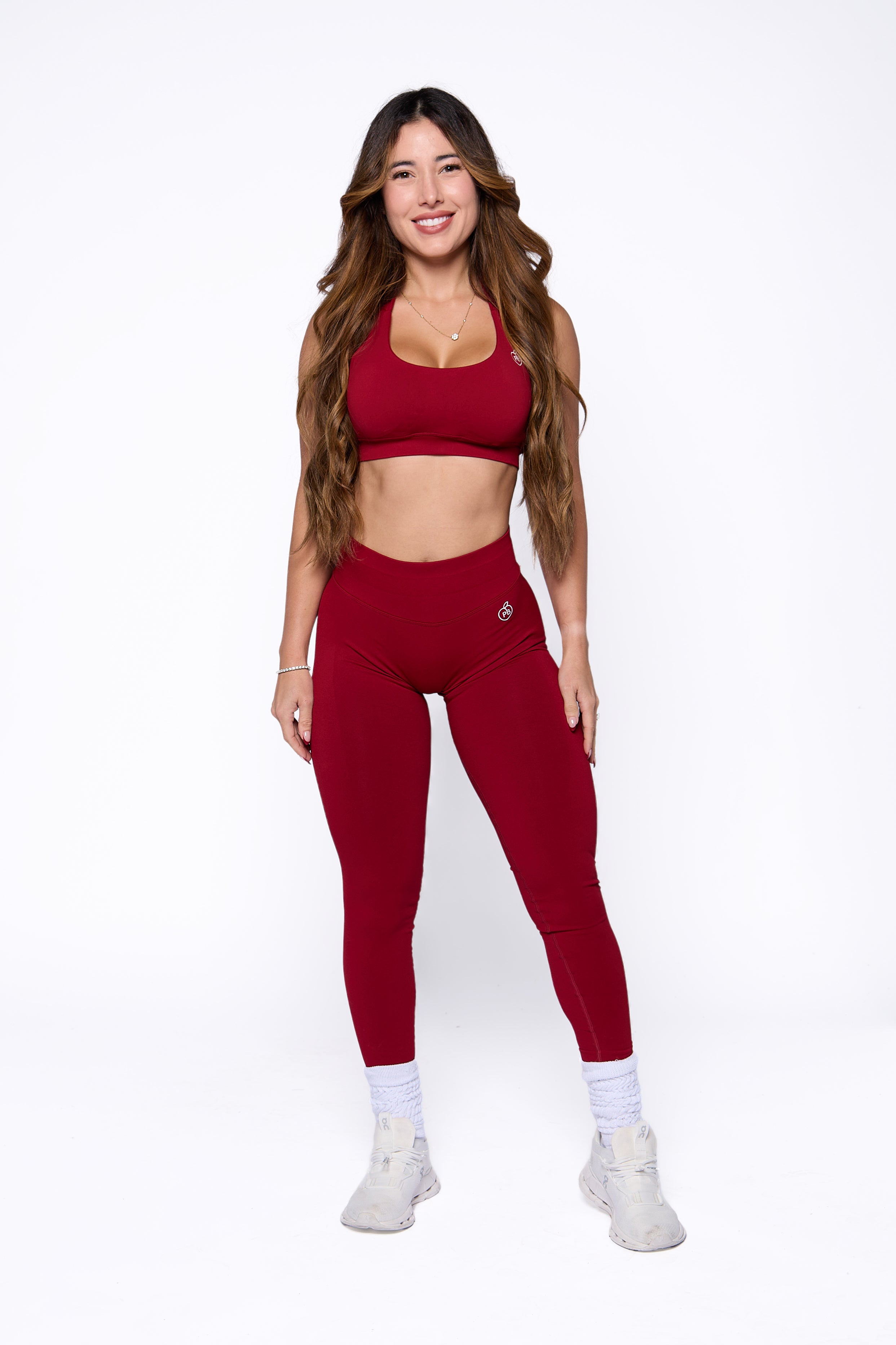 Cherry Red Shaping Scrunch Butt Leggings