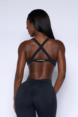 Pchee Black Cross Back Sports Bra