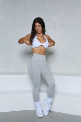 Silver Grey Sculpt Contour Scrunch Butt Leggings