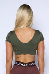 Olive Comfort Crop Top