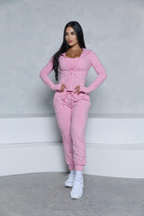 Pchee Pink 3-Piece Jogger Set