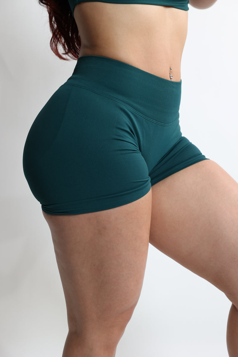 Forest Green Mid-Rise Shaping Shorts