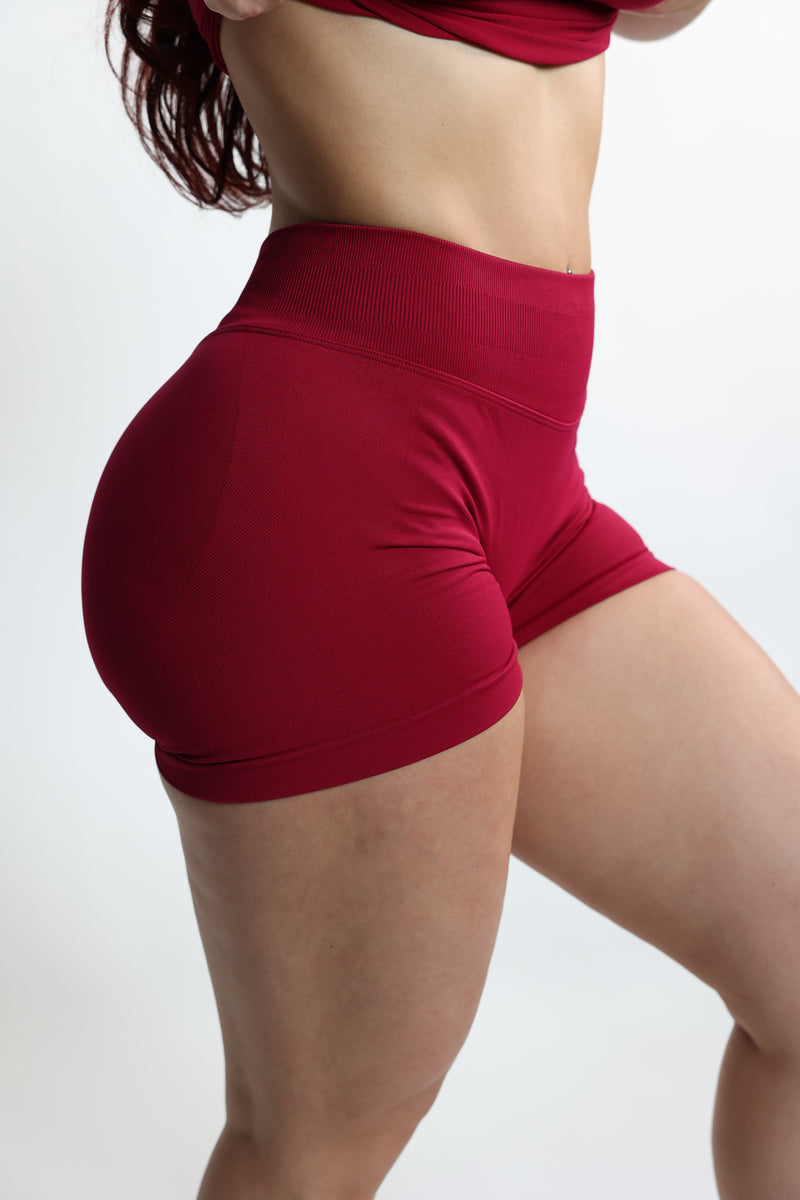 Berry Mid-Rise Shaping Shorts