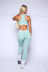 Pchee Lounge Mint Scrunch Butt Legging Set