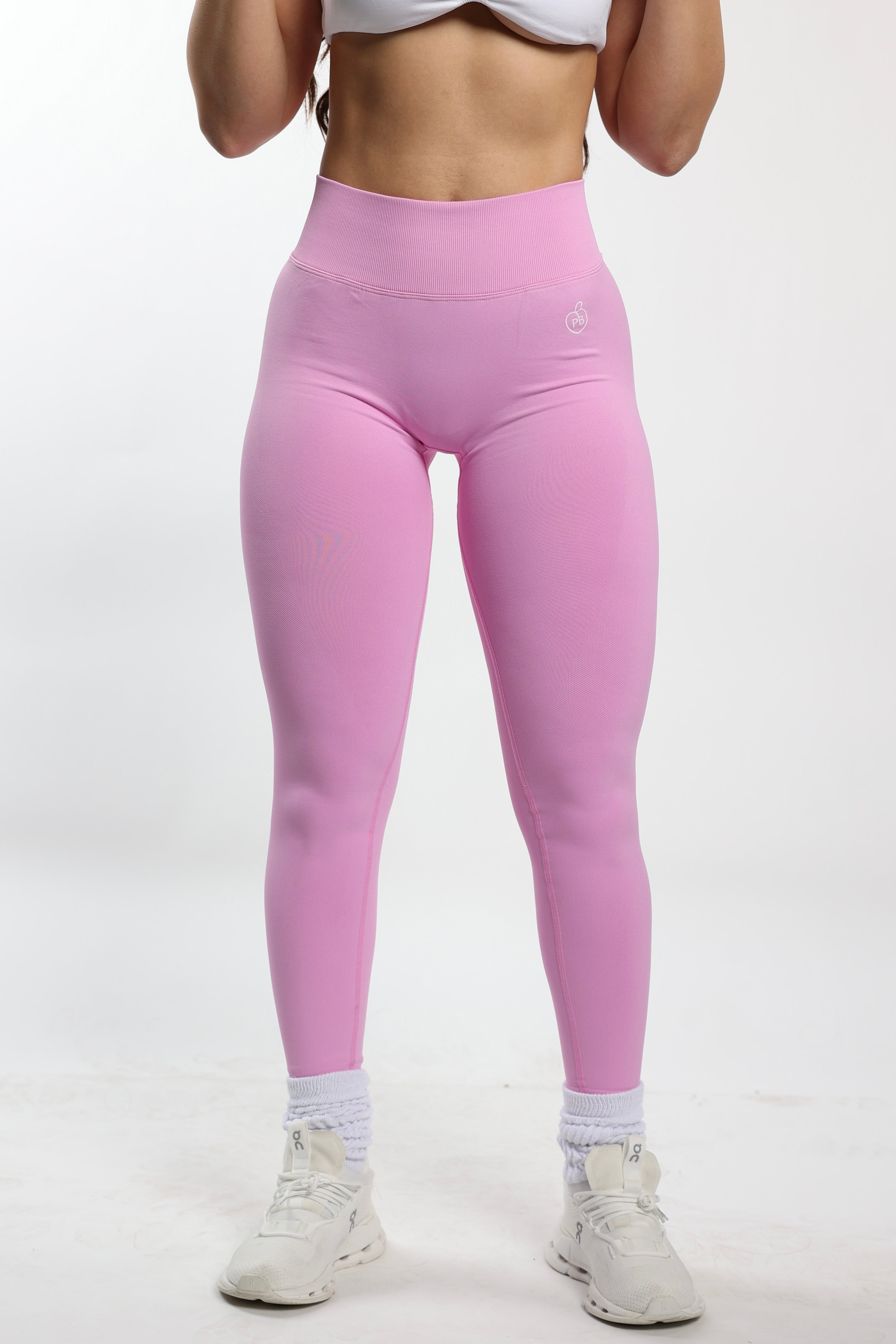 Pink V-Back Shaping Scrunch Butt Leggings