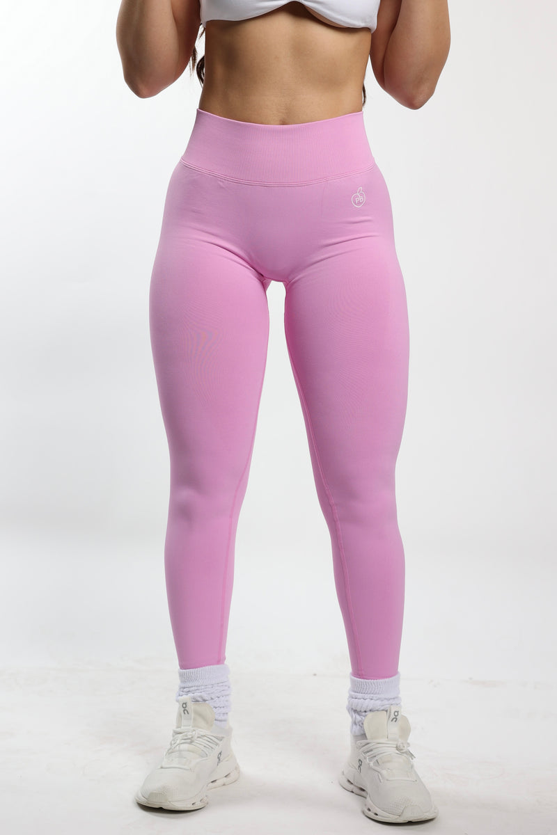 Pink V-Back Shaping Scrunch Butt Leggings