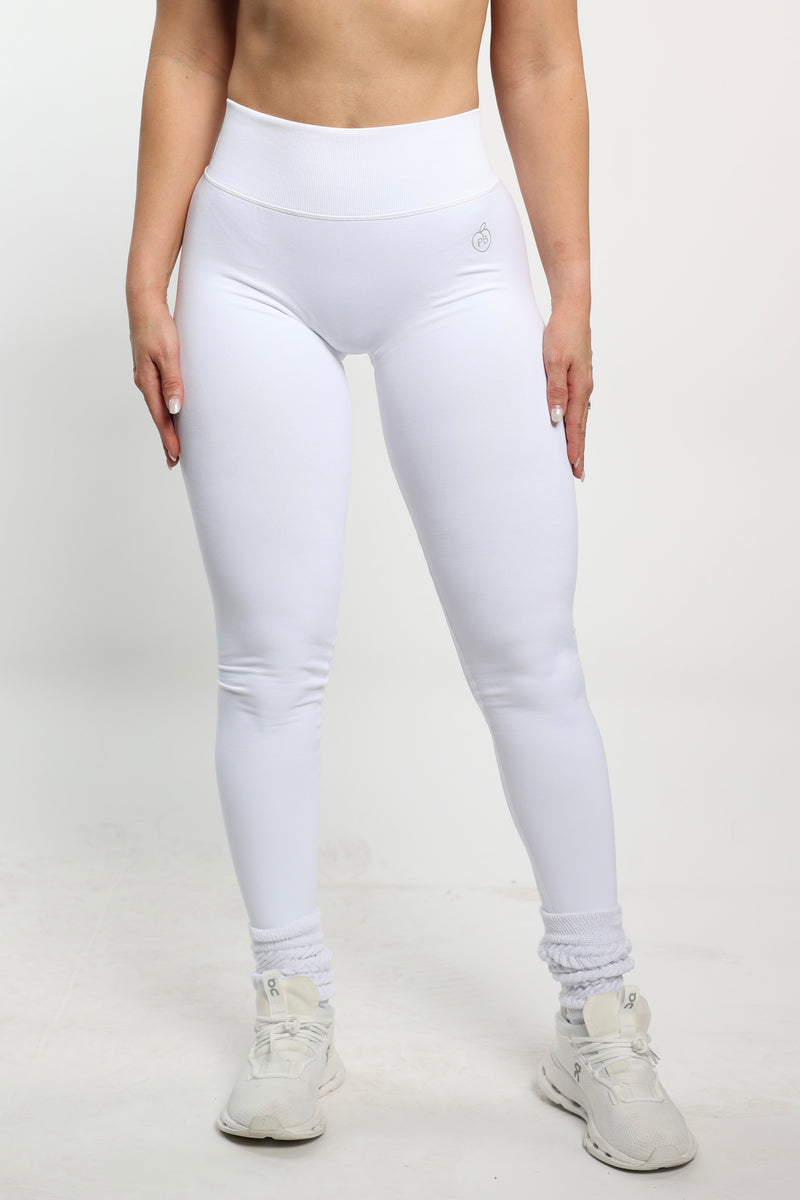 White V-Back Shaping Scrunch Butt Leggings