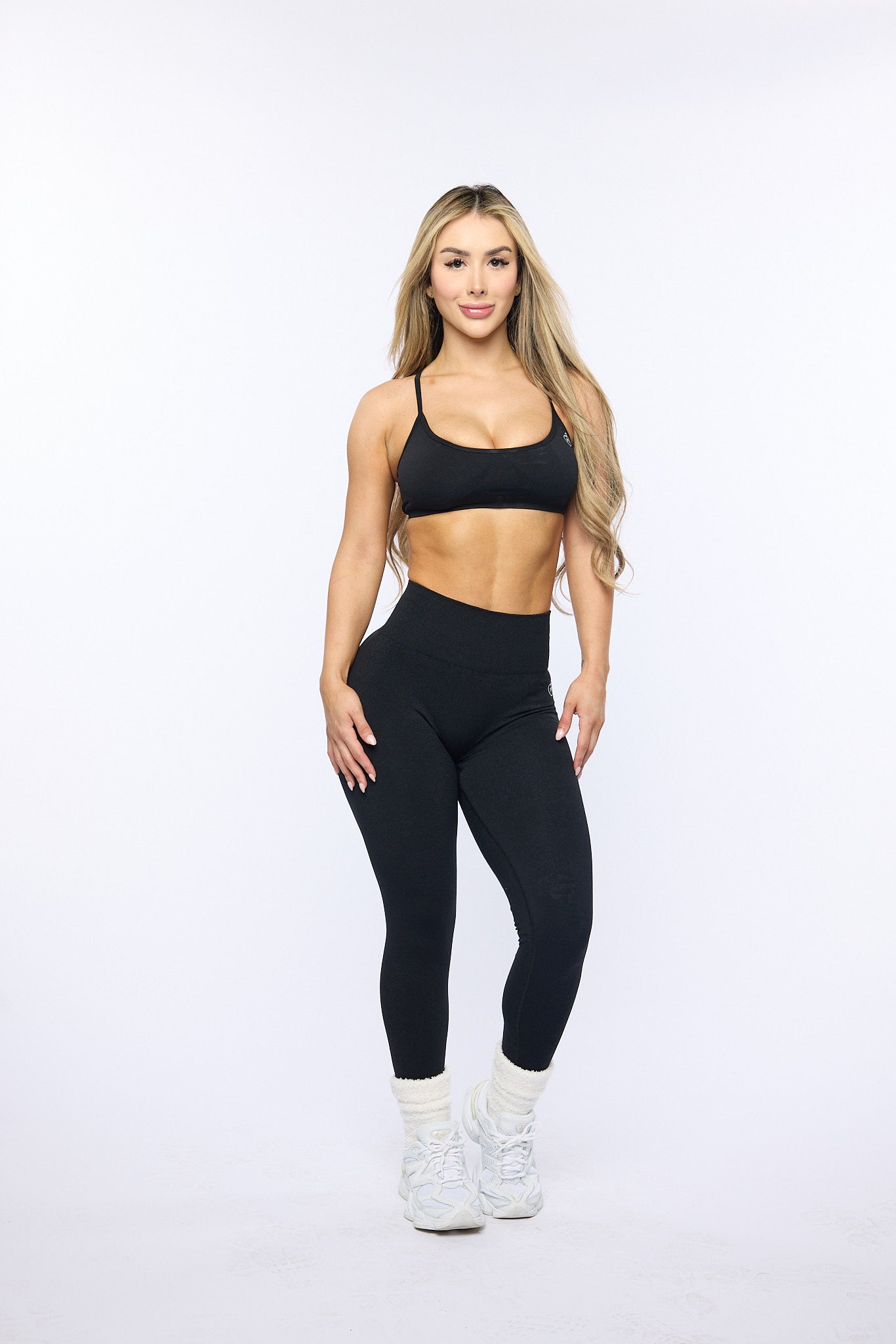 Black Heathered Scrunch Butt Leggings