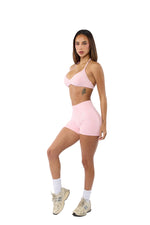 Light Pink Bombshell Sports Bra and Shaping Short Set