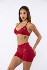 Cherry Red Bombshell Sports Bra and Shaping Short Set