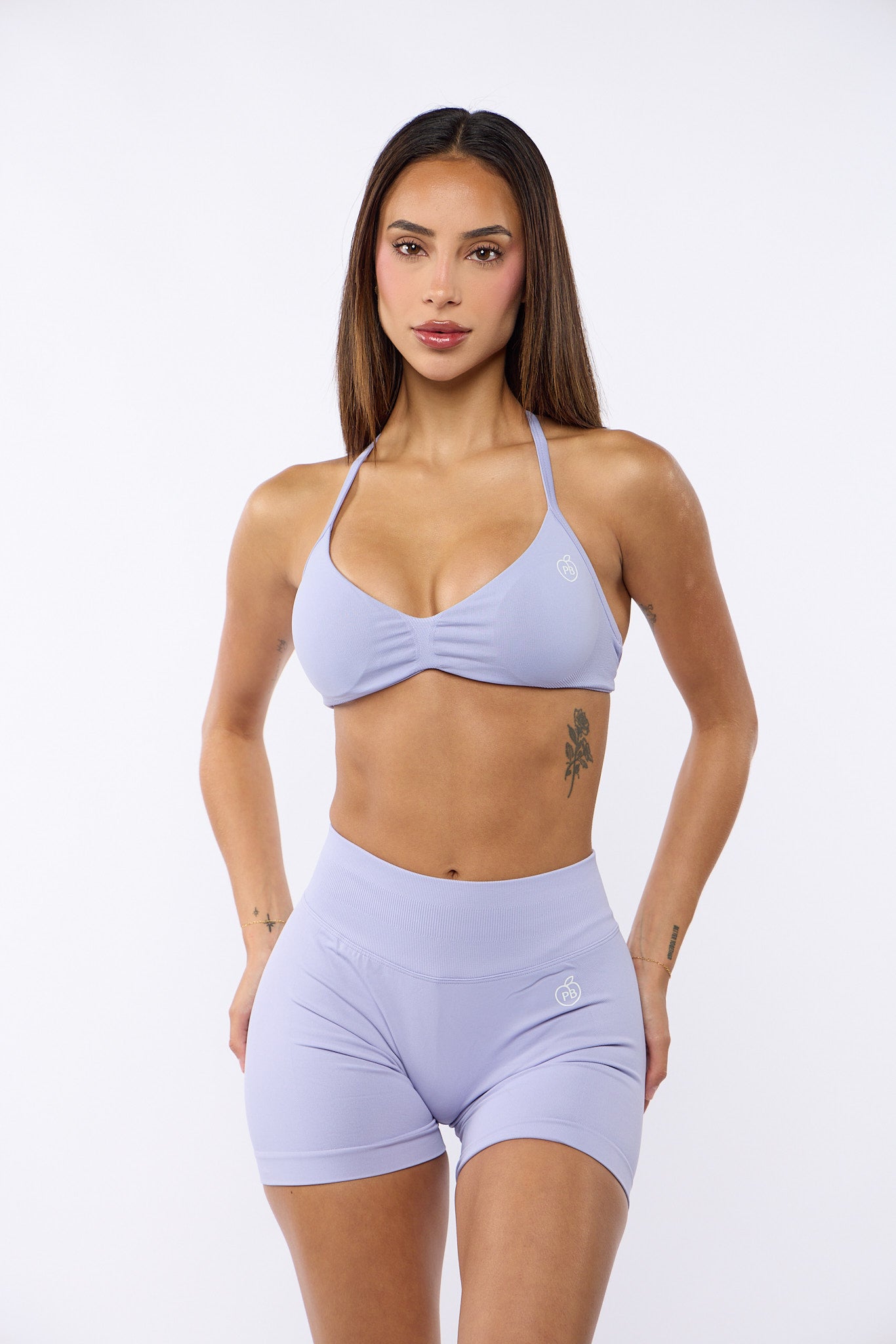 Lilac Bombshell Sports Bra and Shaping Short Set