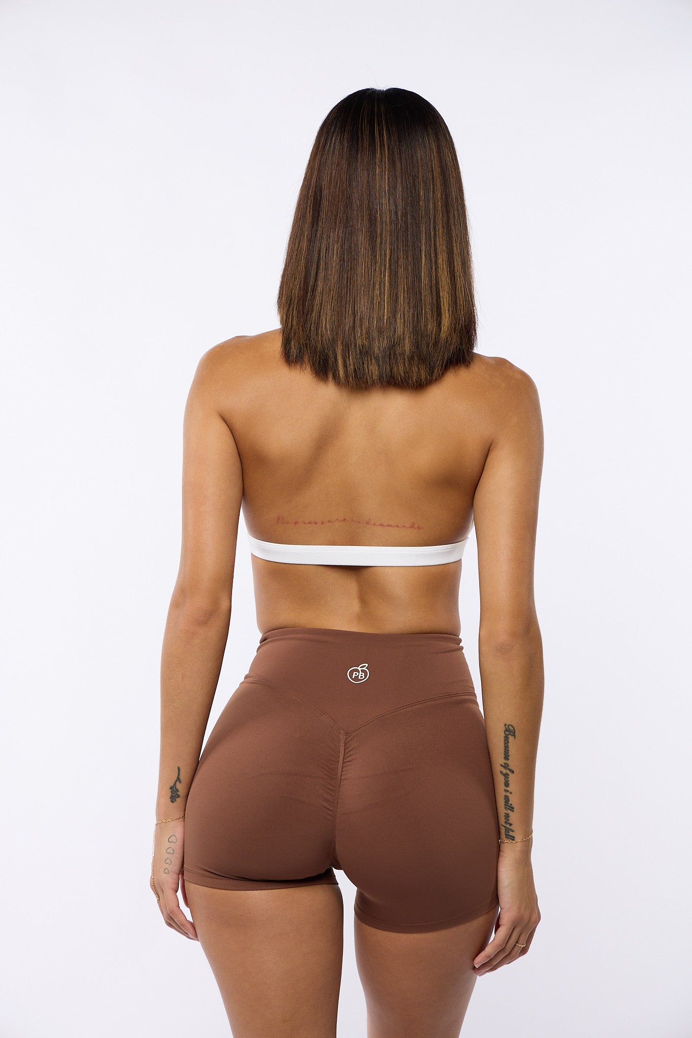 Brown Invisible Scrunch Butt Shorts