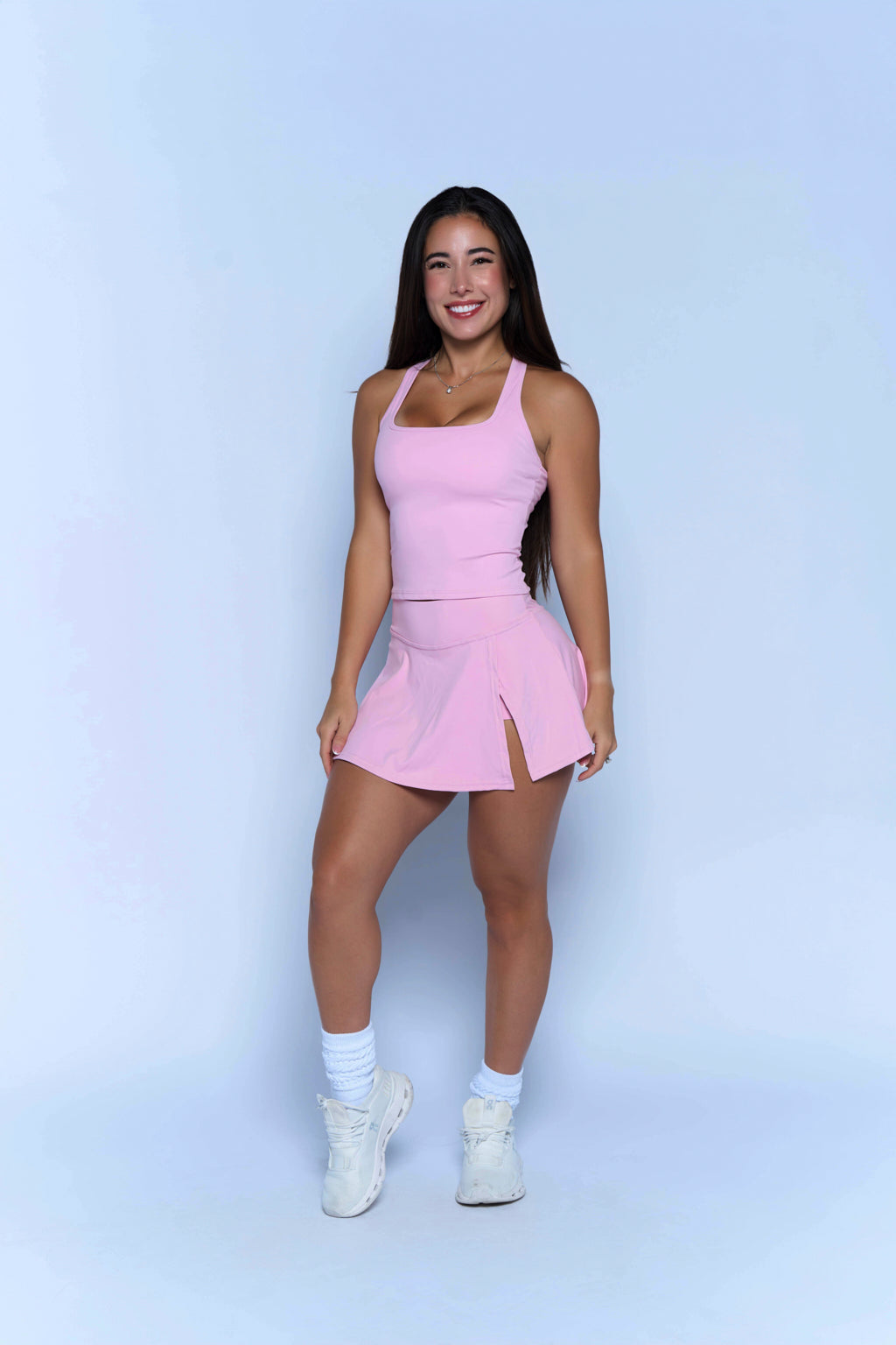 Pink Halter Tank and Skort Set