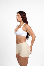Soft Beige V-Back Shaping Scrunch Butt Shorts — view 3