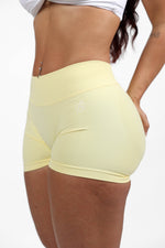 Soft Butter Yellow V-Back Shaping Scrunch Butt Shorts — view 5