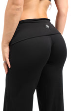 Black Bra and Fold-over Straight Pant Set — view 4