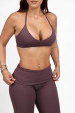 Plum Bra and Fold-over Straight Pant Set — view 3