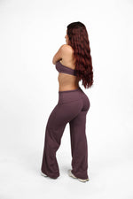 Plum Bra and Fold-over Straight Pant Set — view 6