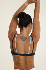 Navy and Light Blue Double-Layer Bra