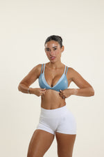 Blue and Light Blue Double-Layer Bra