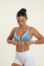 Blue and Light Blue Double-Layer Bra