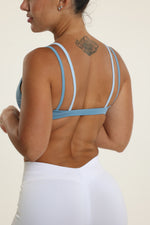 Blue and Light Blue Double-Layer Bra