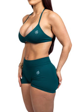 Forest Green Bombshell Sports Bra and Shaping Short Set