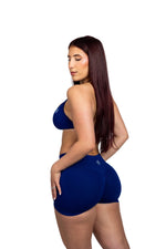 Midnight Blue Bombshell Sports Bra and Shaping Short Set
