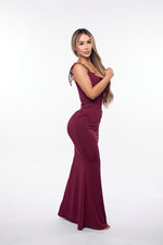 Wine Shaping Maxi Dress