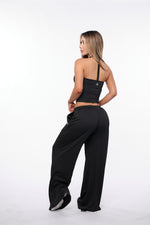 Black Halter Lounge Pant Set