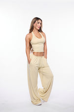 Butter Yellow Halter Lounge Pant Set