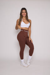 Pchee Brown Soft Waistband Scrunch Butt Leggings