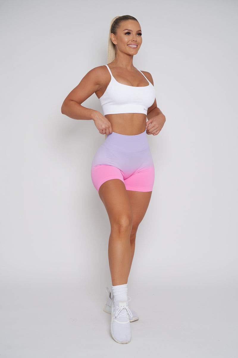 Cotton Candy Ombré Scrunch Butt Biker Shorts