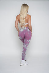 Mauve Lightning Marble Scrunch Butt Leggings